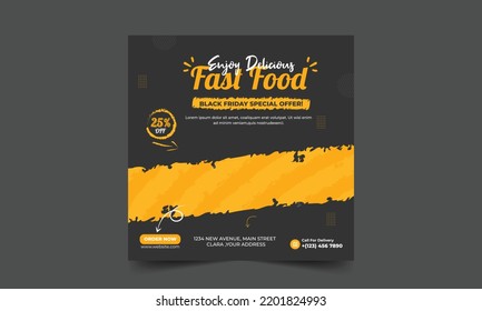 Restaurant social media post design template