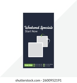 Restaurant social media post menu poster design template