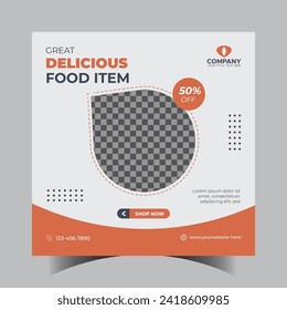 Restaurant social media post and pack design