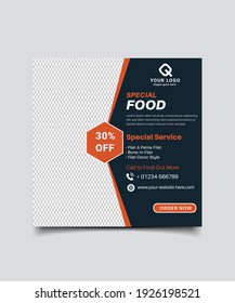 Restaurant social media post Template. vector social media post design.