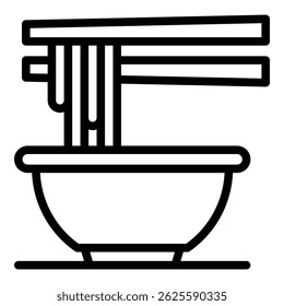 Ícone do espaguete do restaurante. Ícone de vetor de espaguete de restaurante de contorno para web design isolado no fundo branco