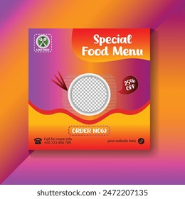 Restaurant Special Food Menu Social Media Post Design