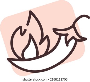 Restaurante de pimienta picante, ilustración, vector sobre fondo blanco.