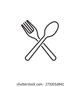 Restaurant, spoon and fork icon symbol illustration