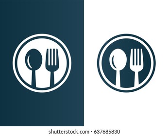 Restaurant spoon and fork logo set icon - isolated vector illustration