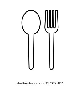 cuchara de restaurante y bifurcación icono simple ilustración vectorial plana eps10 aislado en fondo blanco