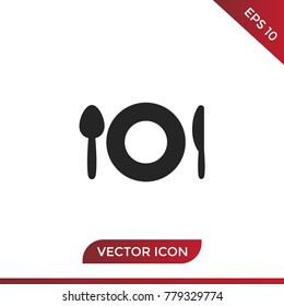 Restaurant spoon and knife icon
