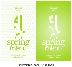 Restaurant Spring Menu Card Design Template.