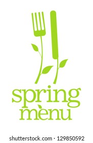 Restaurant Spring Menu Sign Design Template.