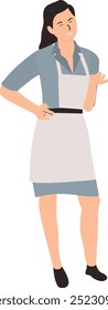 Restaurant Staff Cartoon Character. Flat Vector Illustration.
