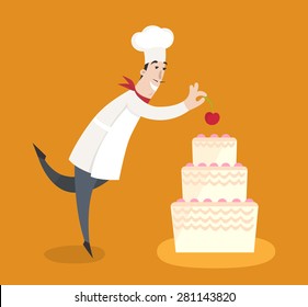 Restaurant staff - Patissier. Flat design. Vector illustration.