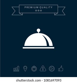 Restaurant Steel Serving Tray. Cloche symbol