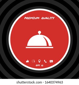 Restaurant Steel Serving Tray. Cloche symbol, elements for your design