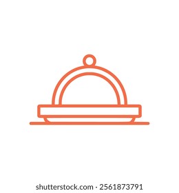 Restaurant Steel Serving Tray icon on white background. Vector illustration in trendy flat style