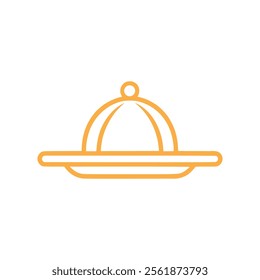 Restaurant Steel Serving Tray icon on white background. Vector illustration in trendy flat style