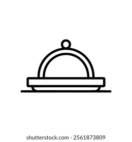 Restaurant Steel Serving Tray icon. Black Restaurant Steel Serving Tray icon on white background