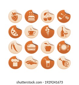 restaurant sticker vector icon on white background
