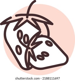 Fresa de restaurante, ilustración, vector sobre fondo blanco.