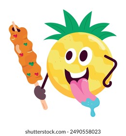 Restaurant and Street Food Flat Stickers