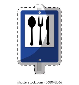 restaurant street sign  emblem image vector illustration design 