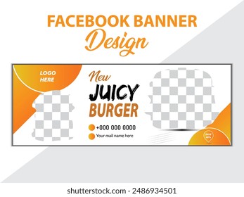 
Restaurant Super leckere Speisekarte Facebook Cover Design Vorlage