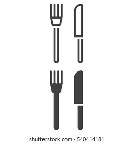 Restaurant symbol. fork and knife line icon, outline and filled vector sign, linear and full pictogram isolated on white. Logo illustration