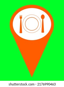 The restaurant symbol on green background 