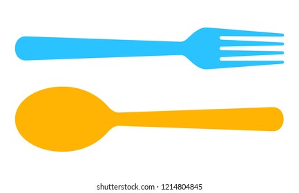 Restaurant symbol. Vector illustration. Fork and Spoon icon on white background.
