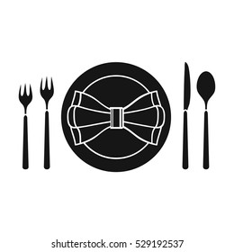 Restaurant table blackting icon in black style isolated on white background. Restaurant symbol stock vector illustration.