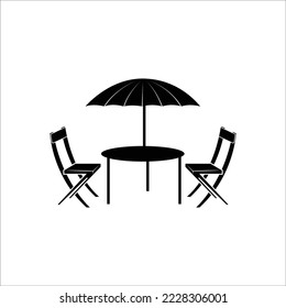 Restaurant table cafe chair icon