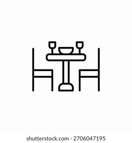 Vector de signo de icono de cafetería de mesa