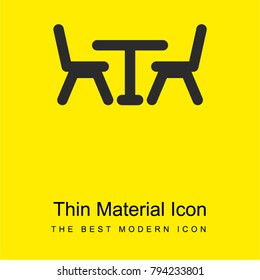 Restaurant table and chairs bright yellow material minimal icon or logo design
