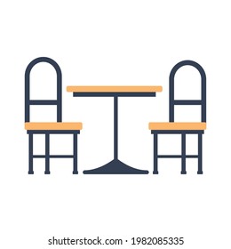 restaurant table and chairs icons