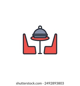 restaurant table icon. vector.Editable stroke.linear style sign for use web design,logo.Symbol illustration.