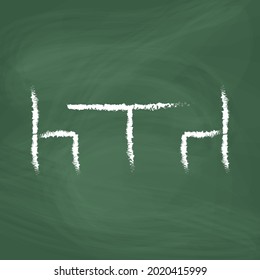 Restaurant table line Icon design, white chalk. Draw a picture on the blackboard.