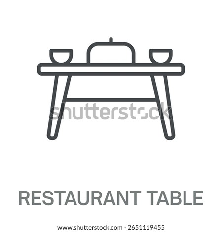 restaurant table Line Icon, Outline Symbol Illustration, Editable Stroke perfect for logos and more