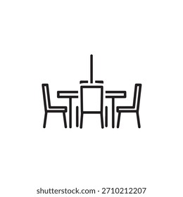 “Beach Restaurant Table Outdoor Dining Symbol”