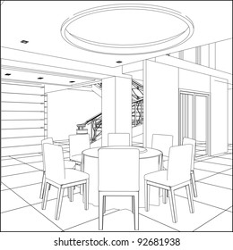 Restaurant Table Set Vector 05