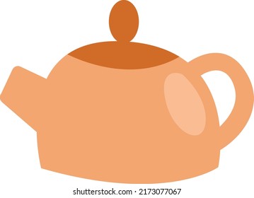 Restaurant teapot, illustration, vector on a white background.
