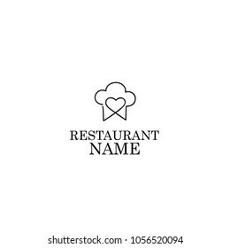 restaurant template logo, simple line art