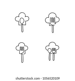 restaurant template logo, simple line art, package
