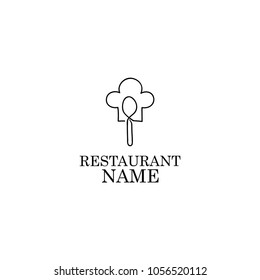 restaurant template logo, simple line art