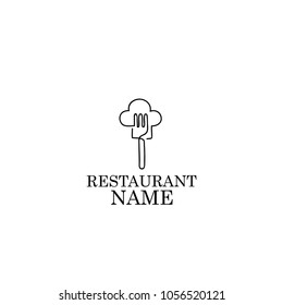 restaurant template logo, simple line art