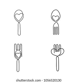 restaurant template logo, simple line art, package