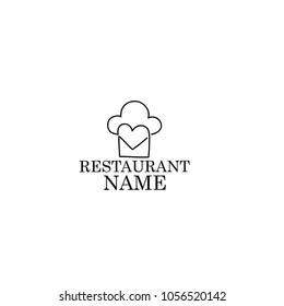 restaurant template logo, simple line art