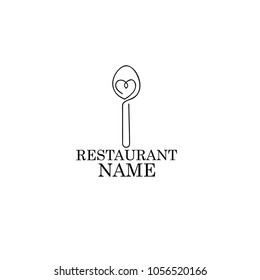 restaurant template logo, simple line art