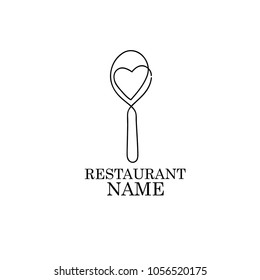 restaurant template logo, simple line art