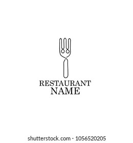 restaurant template logo, simple line art