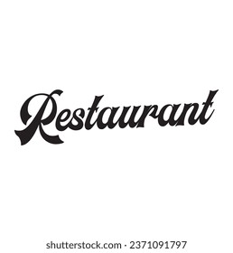 restaurant text on white background.