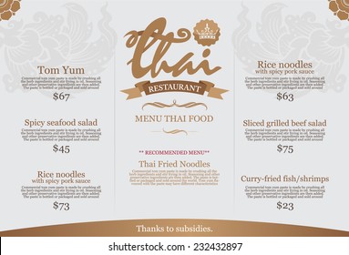 Restaurant thai menu design - vector and illustrator.